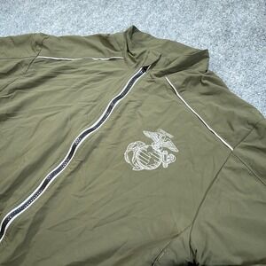 New Balance US Marines Full Zip Jacket Mens S Green USMC Running Stretch Pockets